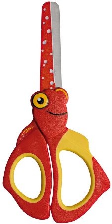 Wedo 736001 nożyczki nożyczki dla dzieci, Nemo (ze stali nierdzewnej zaokrąglone końcówki miękka griffeinlagen, 13 cm), czerwony/żółty 736001