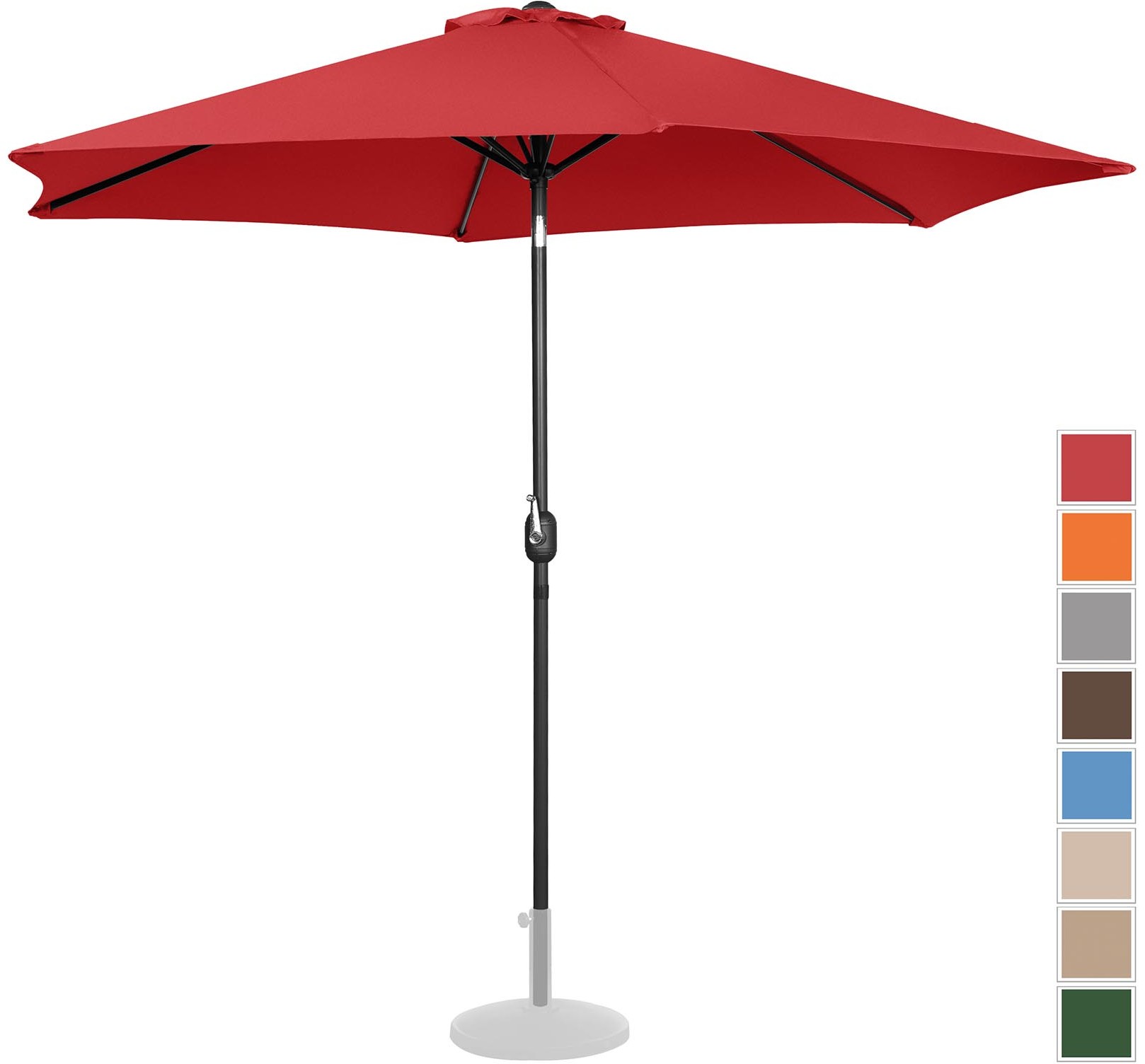 Uniprodo Parasol ogrodowy czerwony sześciokątny 300 cm uchylny UNI_UMBRELLA_TR300RE_N