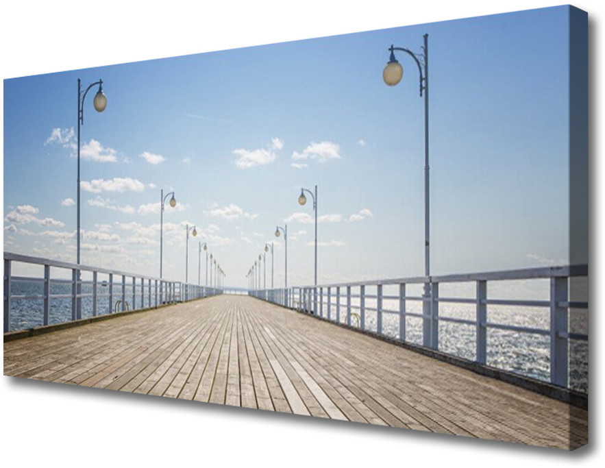 PL Tulup Obraz Canvas Molo Morze Architektura 140x70cm