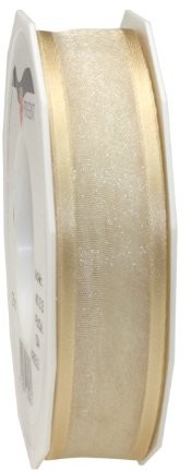Pattberg Prezent 25 MM 25 m Marseille  z organzy z satynowymi krawędziami, kremowy 4832525-004