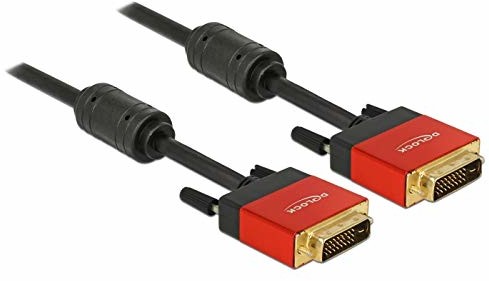 Delock kabel DVI 24+1 wtyczka > wtyczka czerwona Premium 5 m 85676