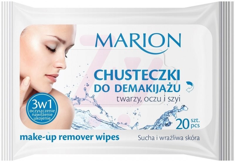 Marion chusteczki do demakijażu twarzy oczu i szyi skóra sucha i wrażliwa 20szt