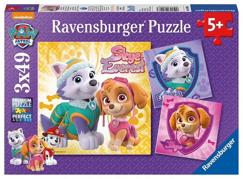 Ravensburger Puzzle 3 x 49 elementów, Psi Patrol