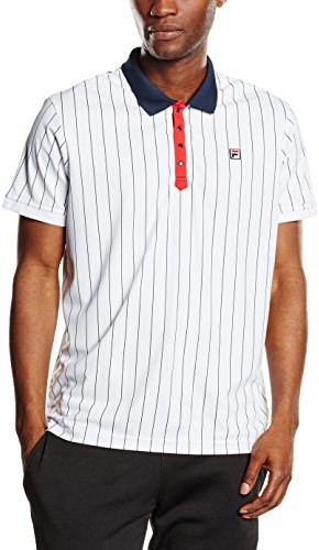 Fila ergometr górnej części ciała odzież Polo stripe1 Men, biały, XXL FRM131011-010_Weiß_XXL