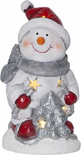 Star LED-ceramicznych figurka Friends, bałwan, ok. 8 x 15 cm