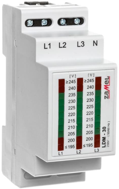 ZAMEL Wskaźnik napięcia modułowy 3-fazowy L1-N/L2-N/L3-N 195-245V LDM-30 EXT10000031