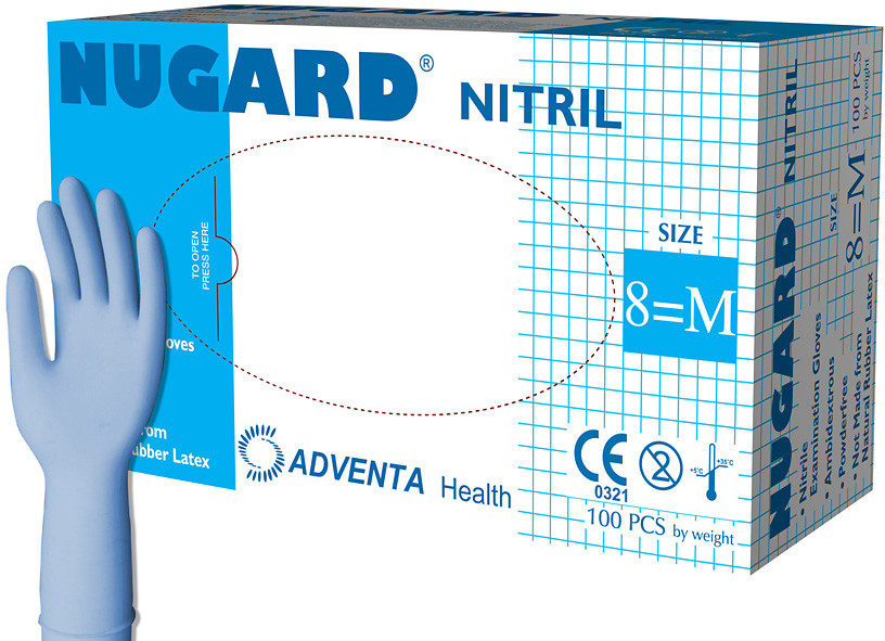 Rękawice diagnostyczne Rękawice NIYTRYL, bezpudrowe NUGARD