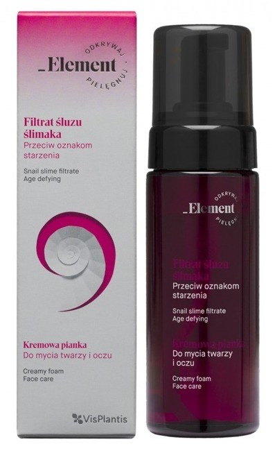 Element Filtrat śluzu ślimaka przeciw oznakom starzenia Kremowa pianka do mycia twarzy i oczu 170ml 37649-uniw