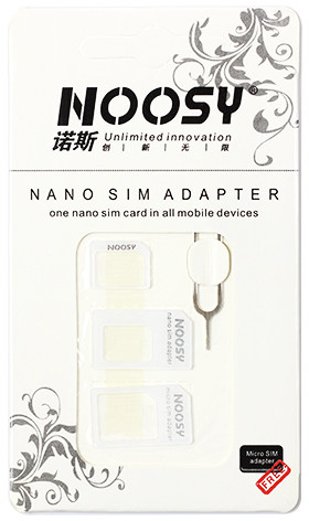 Zestaw adapterów do kart SIM + igła do szufladki telefonu - biały AD000000NSMSWHT00