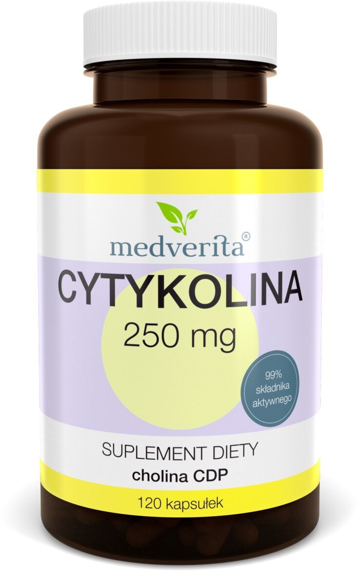 MEDVERITA Cytykolina 250mg (Cholina, Wsparcie pracy mózgu) 120 Kapsułek