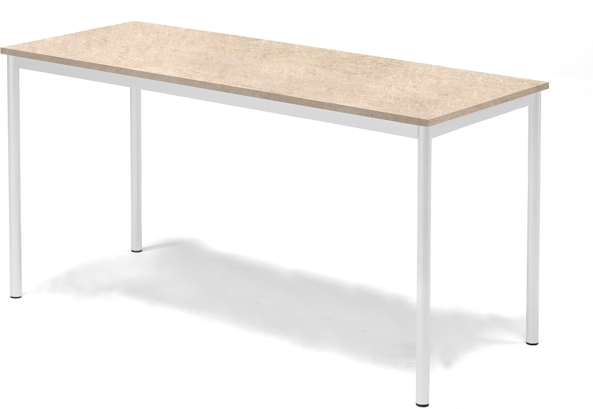 AJ Produkty Biurko SONITUS, 1600x700x760 mm, beżowe linoleum, biały