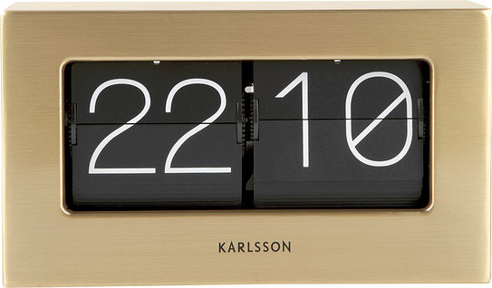 Karlsson Zegar Boxed Flip 20,5 cm złoty KA5620GD