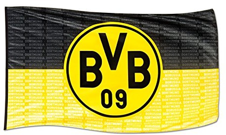 Borussia Dortmund , flaga na maszt BVB, czarna/żółta, 250 x 150 cm