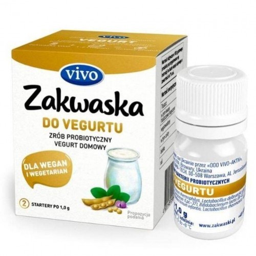 Vivo Zakwaska do Vegurtu Żywe Kultury Bakterii bezglutenowe 2 Fiolki 2g -