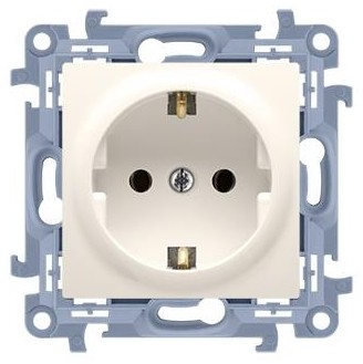 Kontakt Simon Kontakt_Simon Gniazdo wtyczkowe Schuko pojedyncze (moduł) 16A. 250V. zaciski śrubowe krem CGSZ1.01/41