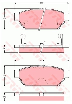 TRW Zestaw klocków hamulcowych, hamulce tarczowe GDB3045