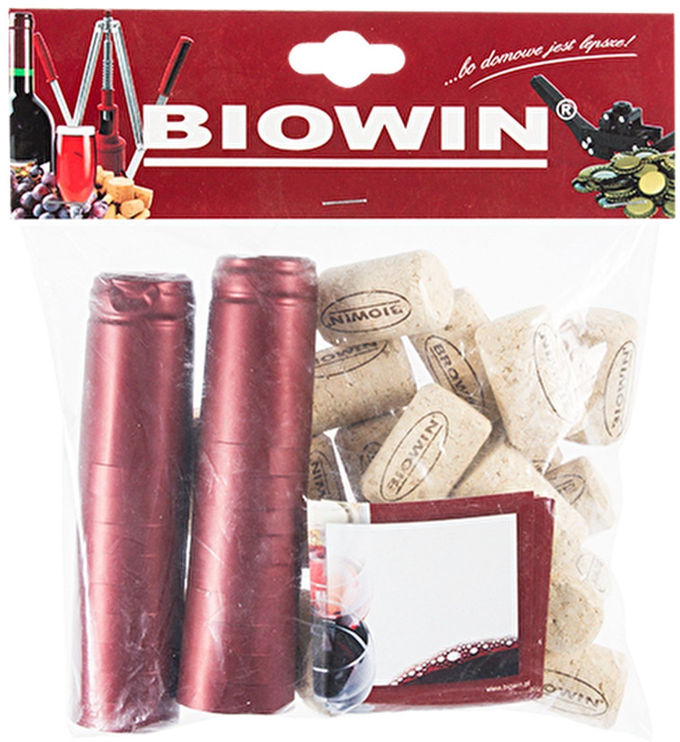 Browin Zestaw: korki+etykiety+kapturki - 20 szt