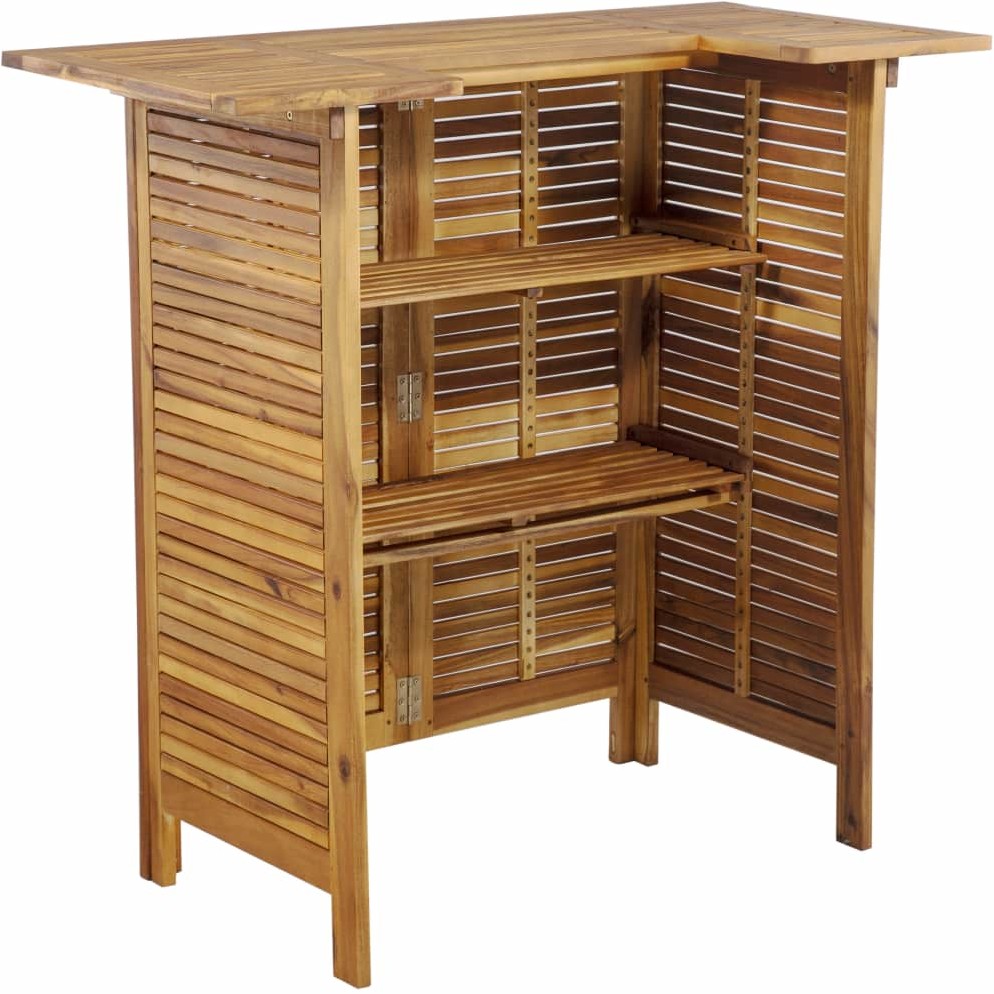 vidaXL Stolik barowy z litego drewna akacjowego, 110 x 50 x 105 cm