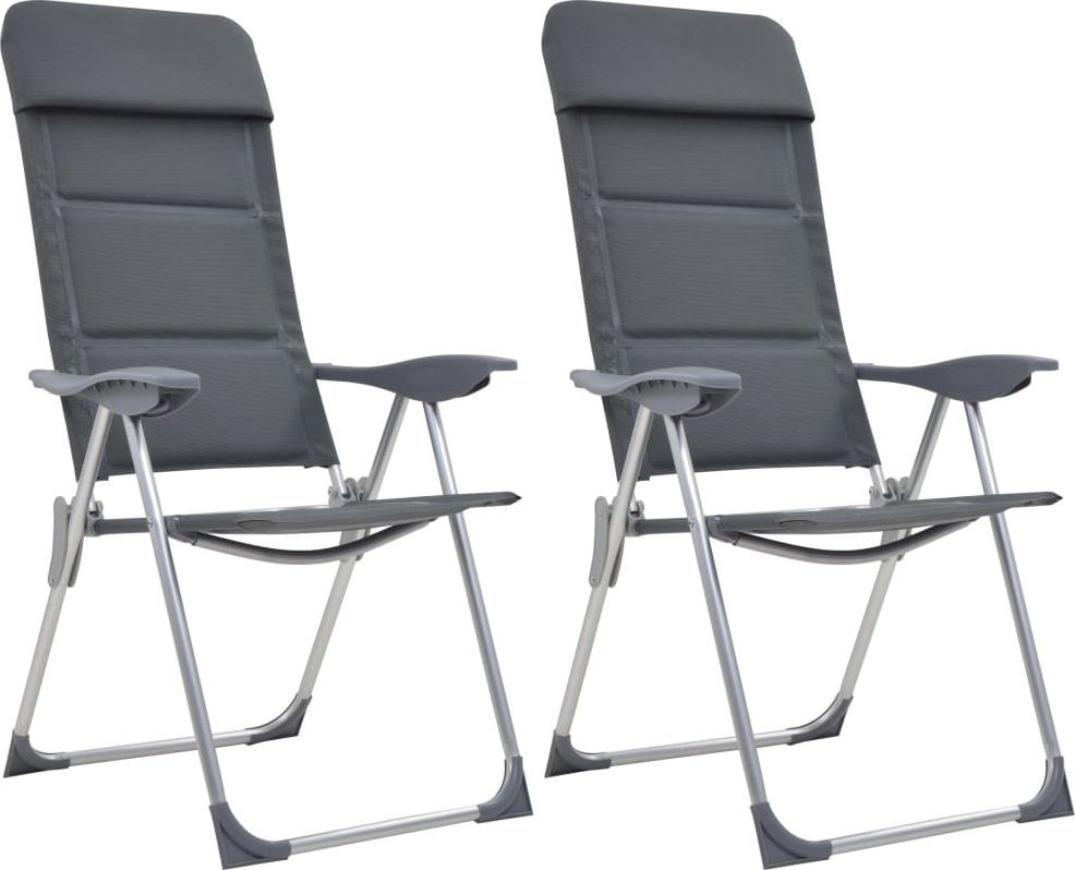 vidaXL vidaXL Krzesła turystyczne 2 szt. 58 x 69 x 111 cm aluminium szare 44312 44312