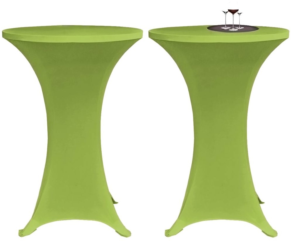 vidaXL Elastyczne nakrycie stołu zielone 2 szt. 80 cm