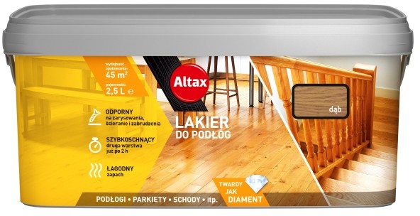 Altax Lakier do podłóg Twardy Jak Diament Dąb 2 5 l