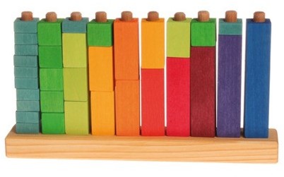 Grimms Kolorowe klocki do zabawy w liczenie 3+ - Grimm's Zabawka drewniana - Montessori