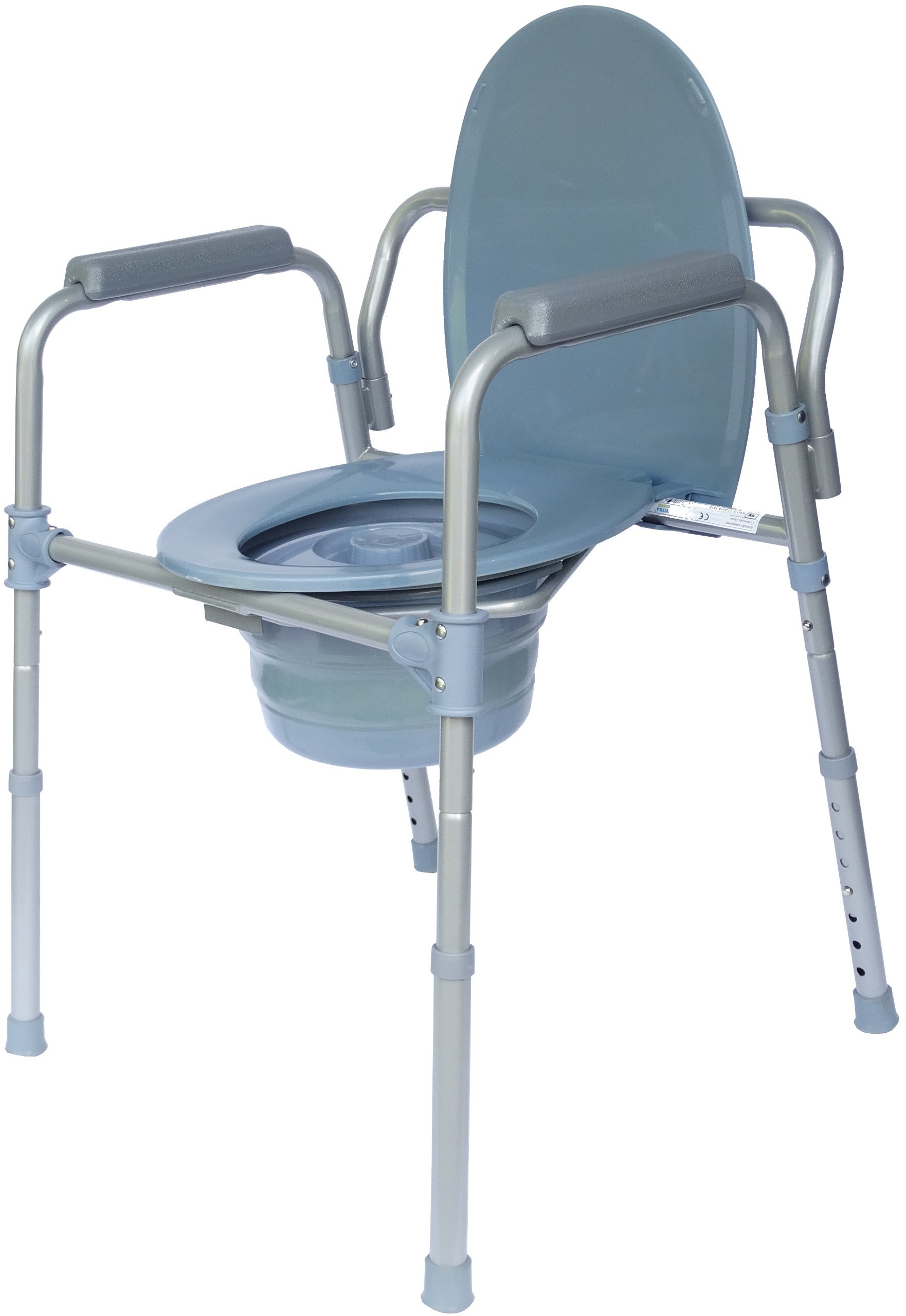 MDH Krzesło toaletowe z regulacją wysokości ze składanym pojemnikiem VITEA CARE PLK017VC