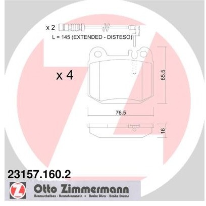 ZIMMERMANN Zestaw klocków hamulcowych, hamulce tarczowe 23157.160.2