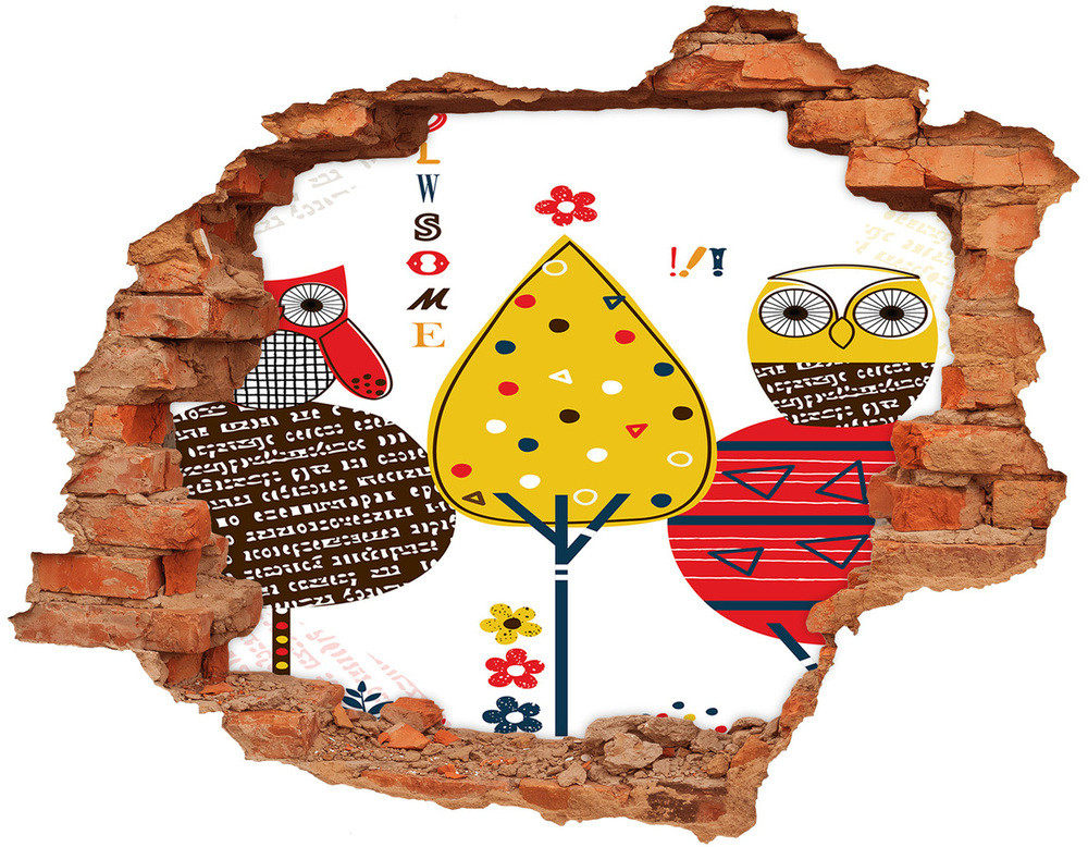 Wallmuralia.pl Samoprzylepna naklejka na ścianę Sowy na drzewie