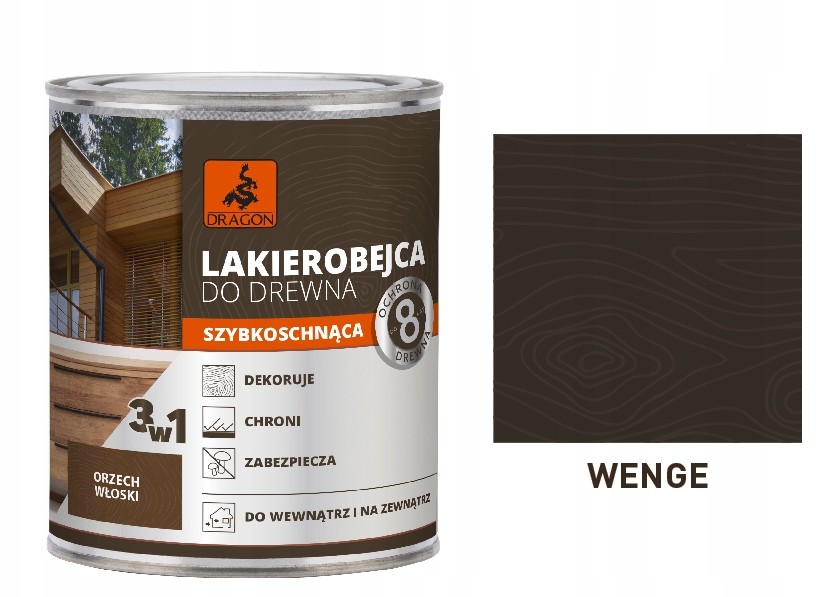 Dragon Lakierobejca 3w1 do drewna 2,5 l Wenge