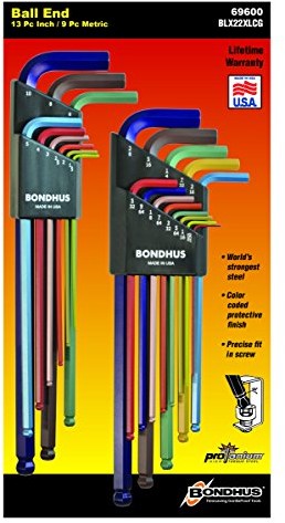 Bondhus bondhus 69600 ball End Double Pack L-Wrench Set with colorguard, 13 piece by bondhus 69600