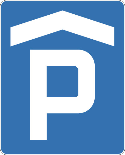 Znak drogowy informacyjny D-18B Parking zadaszony