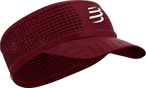 Compressport Opaska na głowę z daszkiem SPIDERWEB HEADBAND ON/OFF bordowa