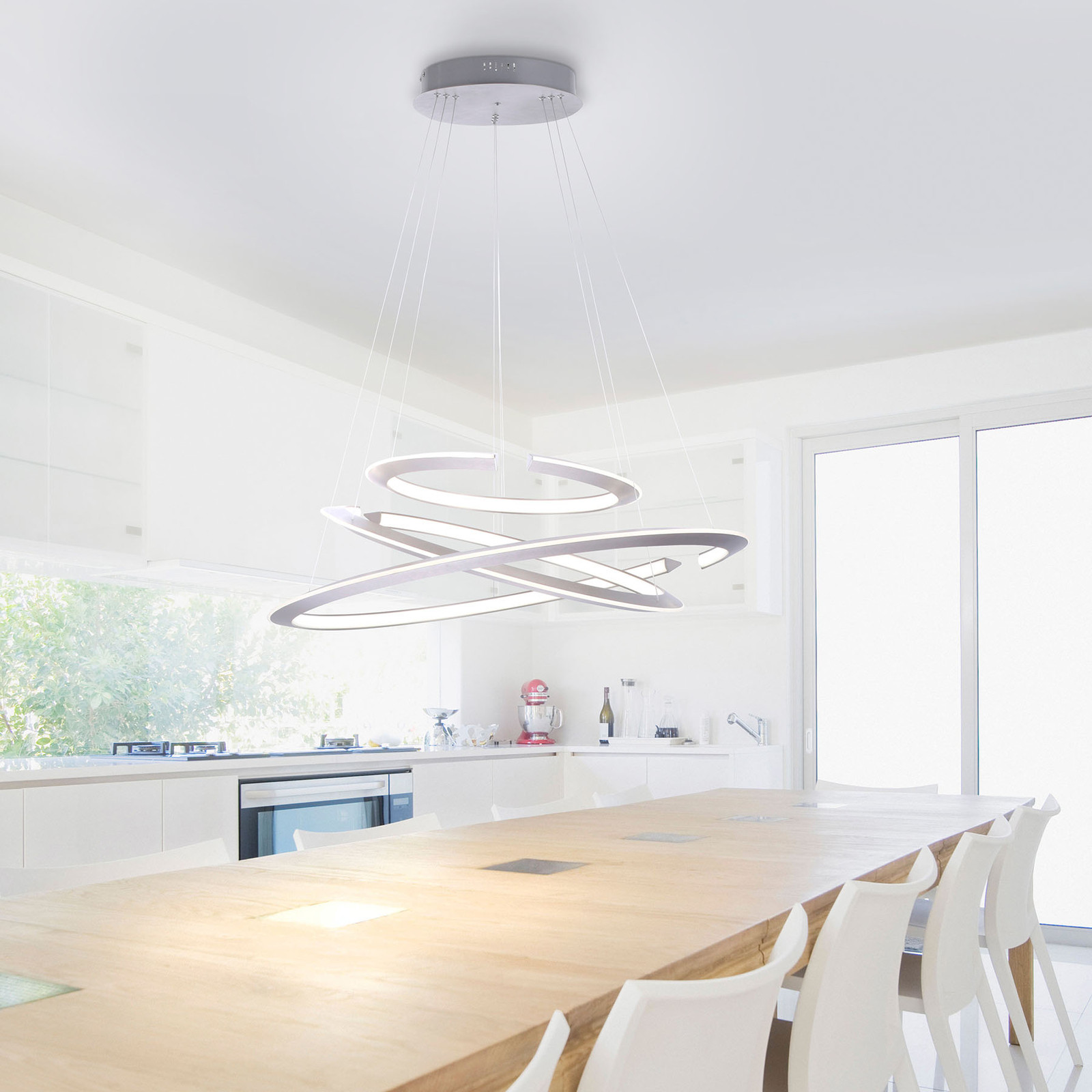 Paul Neuhaus Lampa wisząca LED Alessa trzy pierścienie LED