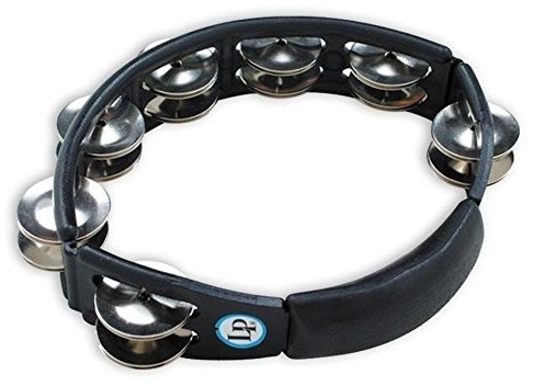 Latin Percussion LP LP861500 Ręczne stalowe dżingle Cyclops Tamburyn - Czarny LP861500
