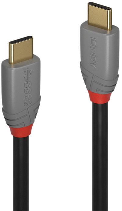 LINDY 36901 Kabel USB 3.1 C 5A PD Anthra Line 1m LY-36901
