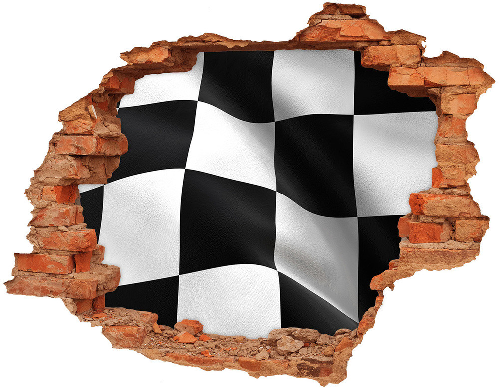 Wallmuralia.pl Samoprzylepna dziura na ścianę Flaga mety