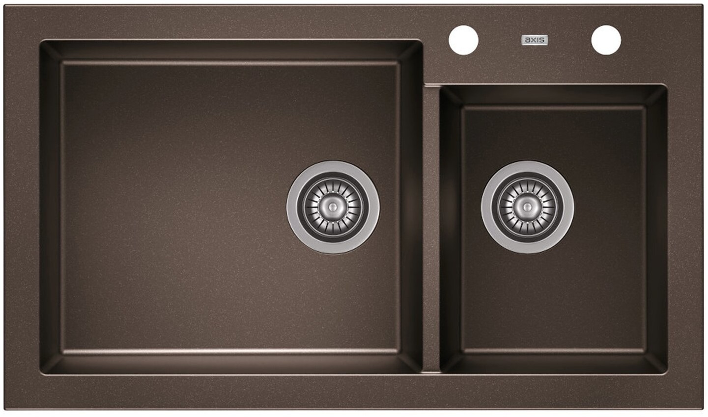 AXIS GROUP Zlew A-Point 140 2-komorowy dark chocolate
