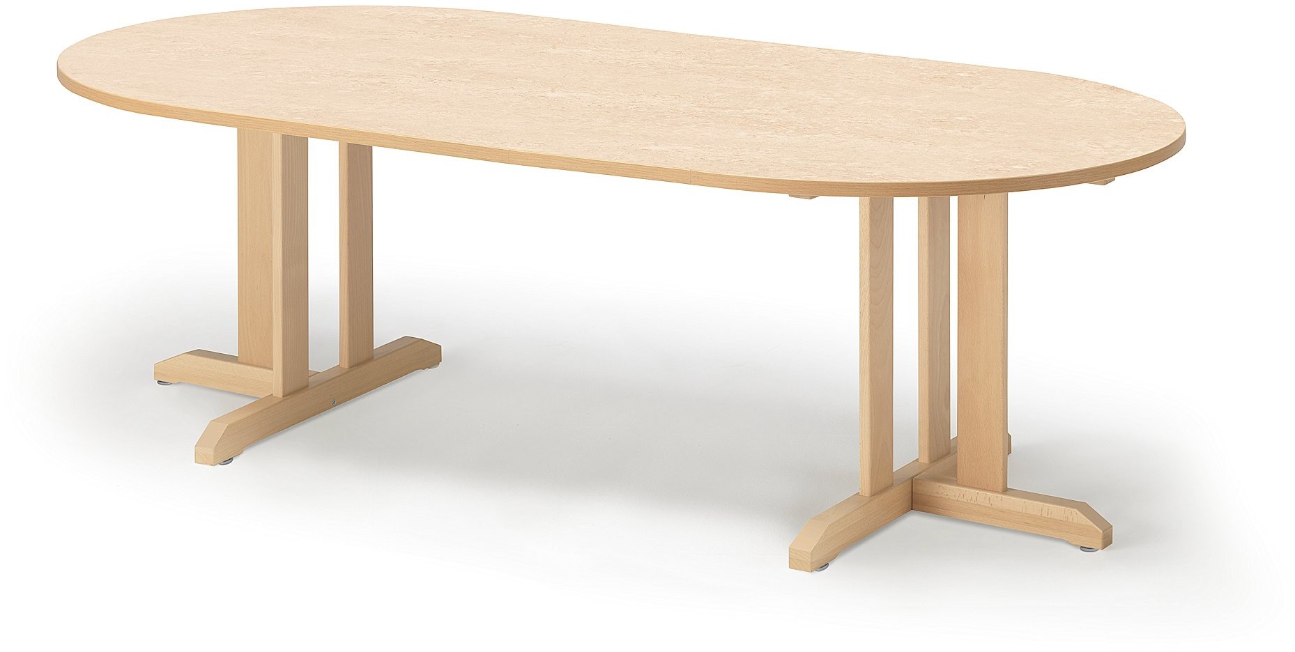 AJ Produkty Stół KUPOL, 2000x1000x600 mm, beżowe linoleum, brzoza