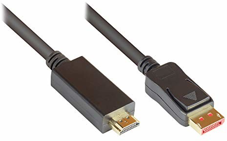 Good Connections Premium DisplayPort 1.4 na HDMI 2.0 kabel przyłączeniowy/adapter 4 K/UHD @60 Hz kabel adapterowy potrójne ekranowanie, pozłacane styki przewodnik miedziany czarny 2 m DP14-HDMI