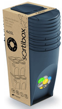 SortiBox sortownik SortiBox zestaw 4 koszy na śmieci 35l czarne IKWB35S4-S433