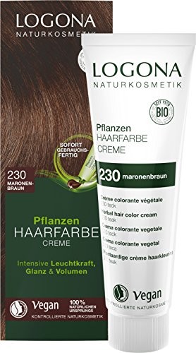 Logona naturalny roślin do włosów kolorze kremowym 230 Marone damska Brązowy, 150 ML 3005