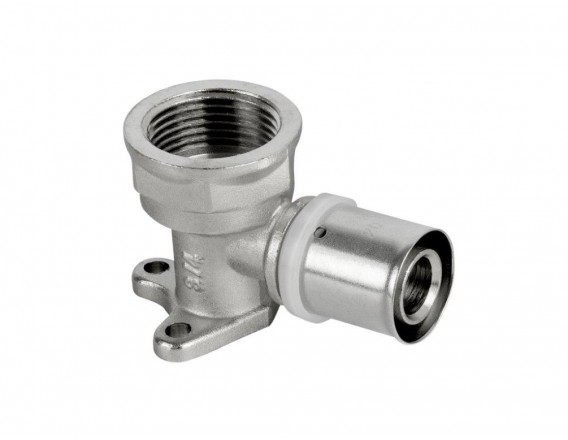 Kolano zaciskowe 90 PEX-GW 16X1/2 naścienne