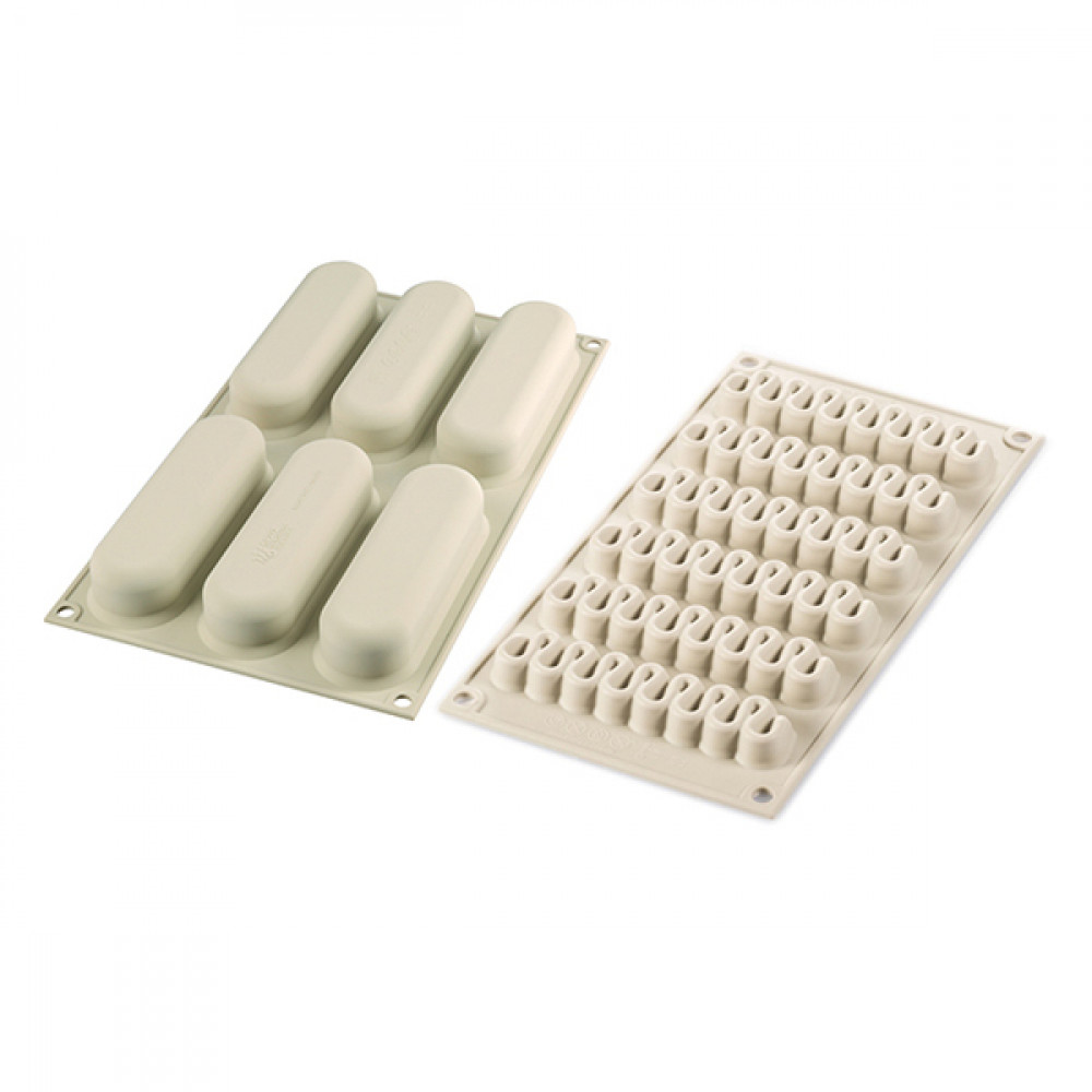 Silikomart 3Design Kit Pop Eclair Szara Forma Do 6 Ciastek Silikonowa Wh