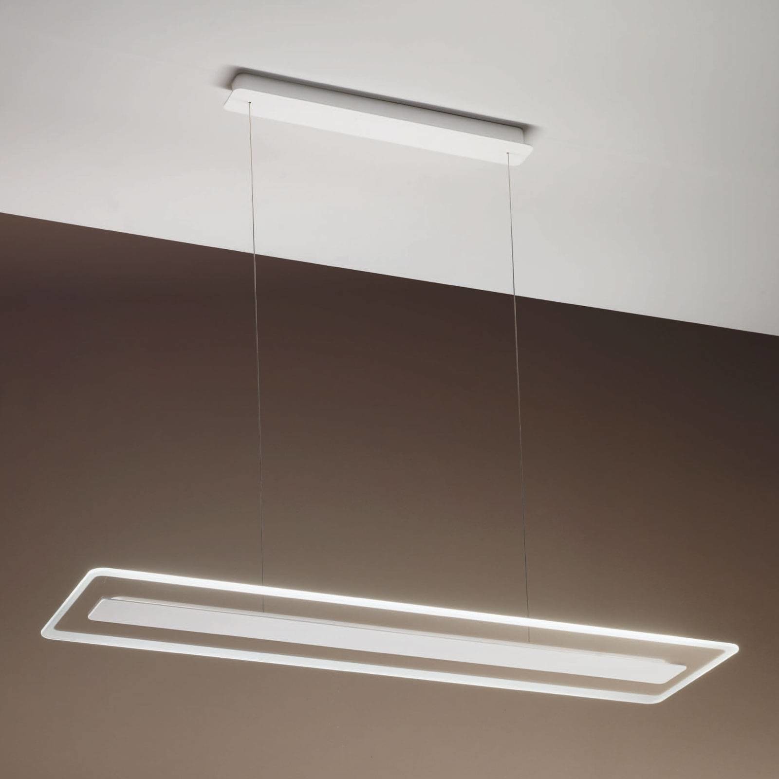 Linea Light Lampa wisząca LED Antille, szkło, prostokąt, chrom