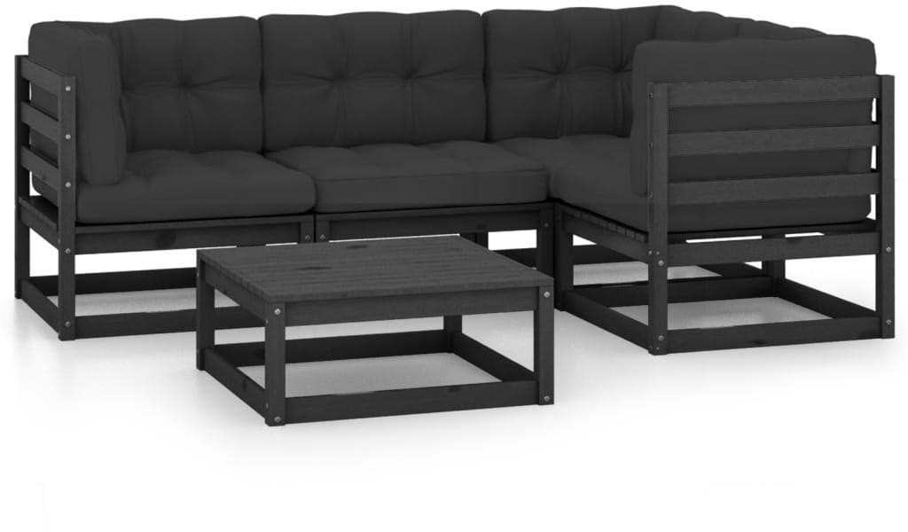 vidaXL 5-cz. zestaw wypoczynkowy do ogrodu, z poduszkami, lita sosna 3076603