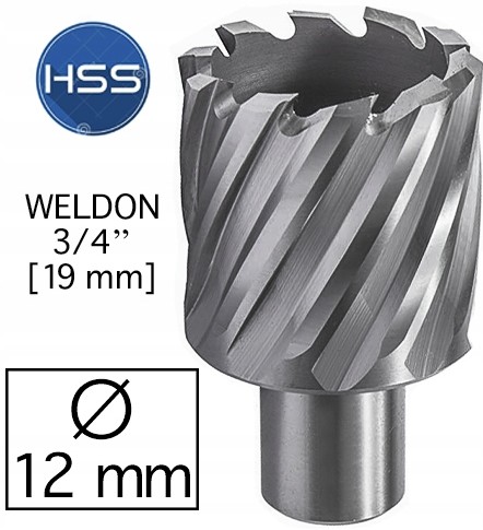 HSS Fi 12 x 30 mm Frez Trepanacyjny Wiertło rurowe