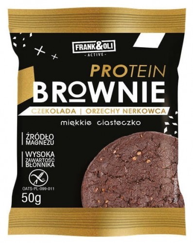 Frank & Oli Ciastko Brownie Proteinowe Czekolada i Orzech Nerkowca bezglutenowe 50g - Frank&Oli