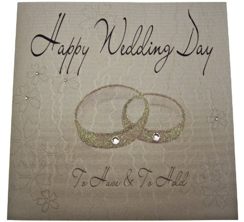 WHITE COTTON CARDS White Cotton Cards WB6 Happy Wedding Day kartka z życzeniami urodziny, ślub, motyw pierścienie WB6