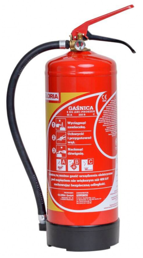 Gloria Gaśnica proszkowa 6 kg GLO-PD-6-GX